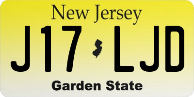 NJ license plate J17LJD
