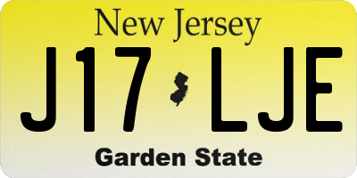 NJ license plate J17LJE