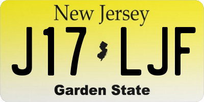 NJ license plate J17LJF
