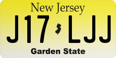 NJ license plate J17LJJ