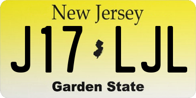 NJ license plate J17LJL