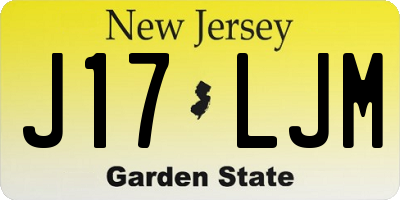 NJ license plate J17LJM
