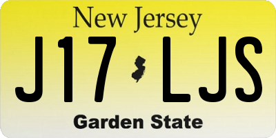 NJ license plate J17LJS