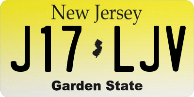 NJ license plate J17LJV