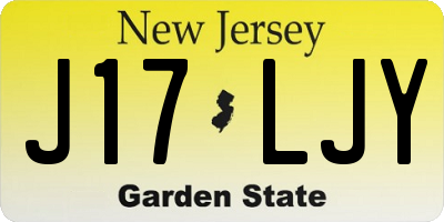 NJ license plate J17LJY