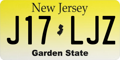 NJ license plate J17LJZ