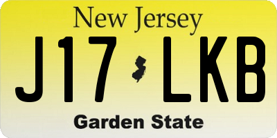 NJ license plate J17LKB