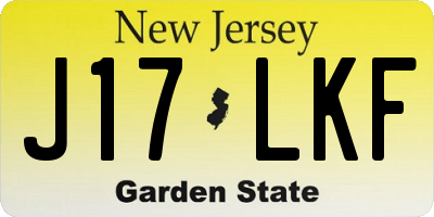 NJ license plate J17LKF