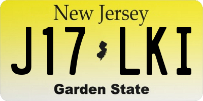 NJ license plate J17LKI