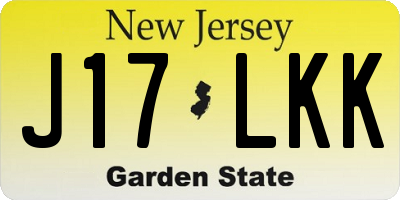 NJ license plate J17LKK
