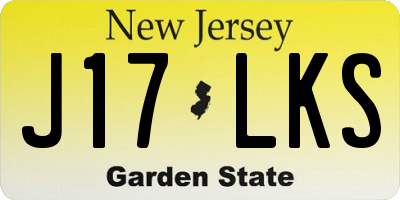 NJ license plate J17LKS