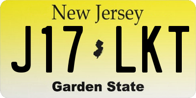 NJ license plate J17LKT
