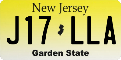 NJ license plate J17LLA