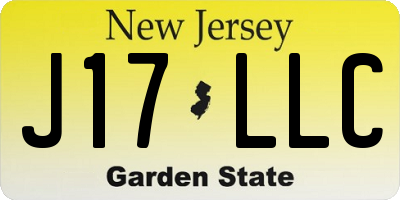 NJ license plate J17LLC