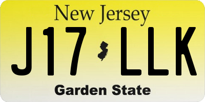 NJ license plate J17LLK