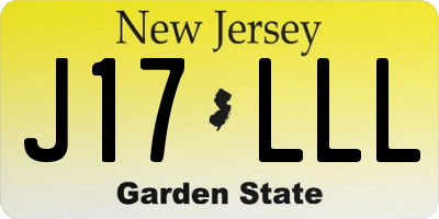 NJ license plate J17LLL