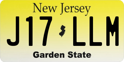 NJ license plate J17LLM