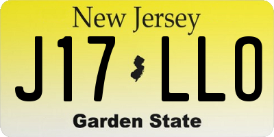 NJ license plate J17LLO