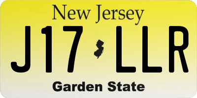 NJ license plate J17LLR