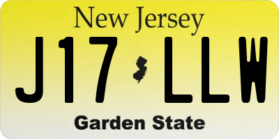 NJ license plate J17LLW