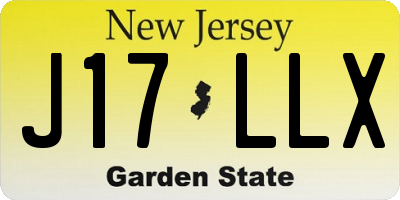 NJ license plate J17LLX