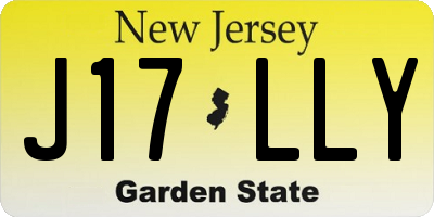 NJ license plate J17LLY