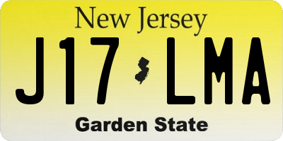 NJ license plate J17LMA