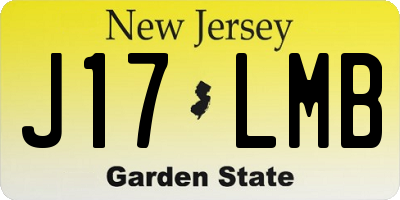NJ license plate J17LMB