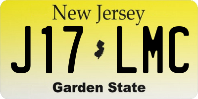 NJ license plate J17LMC