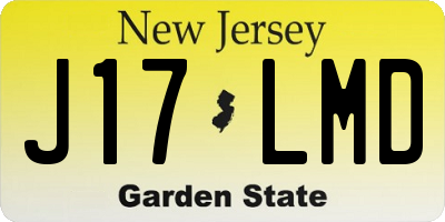 NJ license plate J17LMD