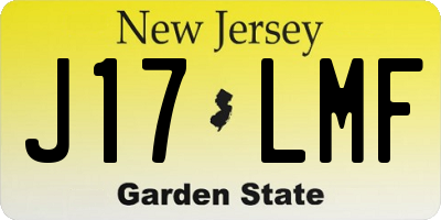 NJ license plate J17LMF