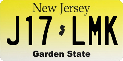 NJ license plate J17LMK