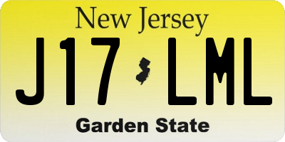 NJ license plate J17LML