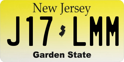 NJ license plate J17LMM