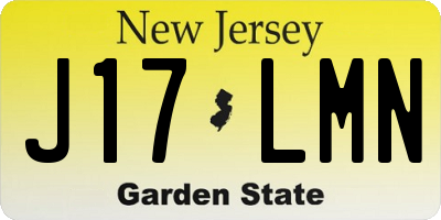 NJ license plate J17LMN