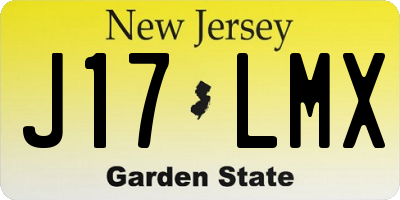 NJ license plate J17LMX