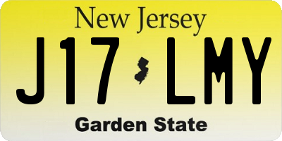 NJ license plate J17LMY