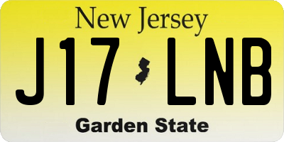 NJ license plate J17LNB