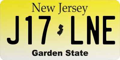 NJ license plate J17LNE