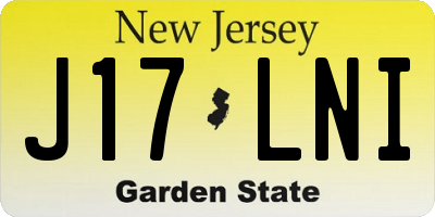 NJ license plate J17LNI