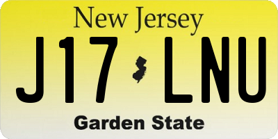 NJ license plate J17LNU