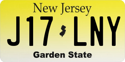 NJ license plate J17LNY