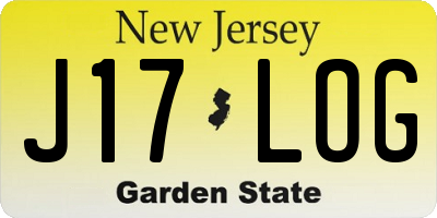 NJ license plate J17LOG