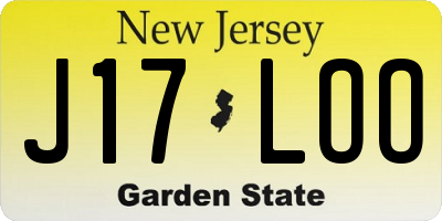 NJ license plate J17LOO