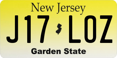 NJ license plate J17LOZ