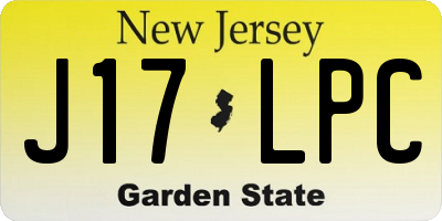 NJ license plate J17LPC