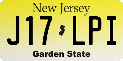 NJ license plate J17LPI