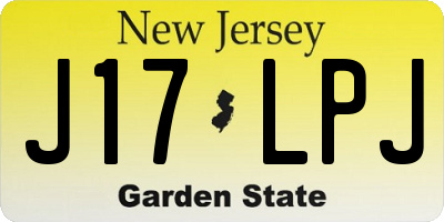 NJ license plate J17LPJ