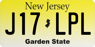 NJ license plate J17LPL