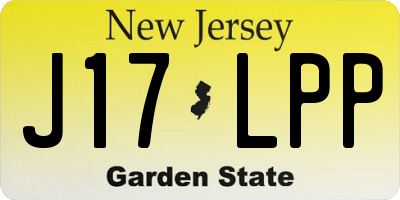 NJ license plate J17LPP